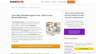 
                            1. ᐅ Turbo Blog 100 Erfahrung & Test ᐅ Ehrliche Meinung ᐅ Einblicke!