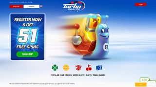 
                            8. Turbo Casino | Experience the speed of service, winning and playing!