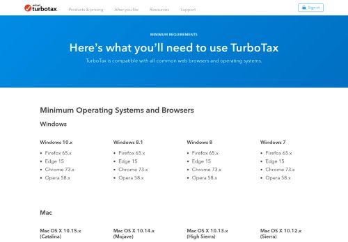
                            4. TurboTax® - TurboTax Online System Requirements