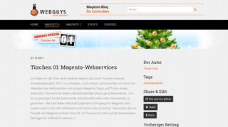 
                            9. Türchen 01: Magento-Webservices | webguys.de