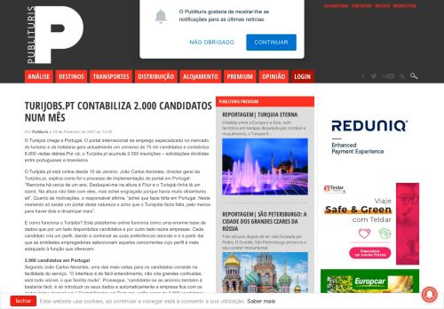 
                            13. Turijobs.pt contabiliza 2.000 candidatos num mês - Publituris - Publituris