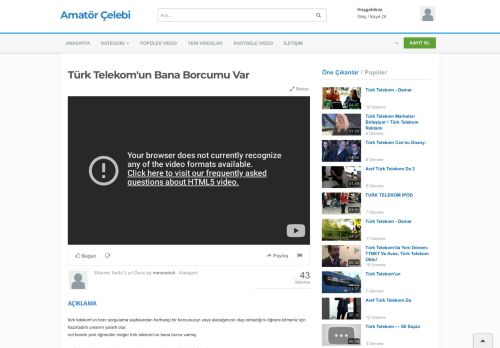 
                            10. Türk Telekom'un Bana Borcumu Var - Amatör Çelebi