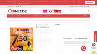 
                            9. Turkcell Europe Prepaidkarte Neu günstig online bestellen - Cepnet