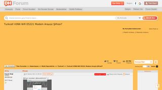 
                            4. Turkcell VINN Wifi E5221 Modem Arayüz Şifresi? » Sayfa 1 - 1 ...