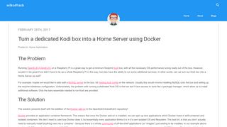 
                            3. Turn a dedicated Kodi box into a Home Server using Docker - Blogs