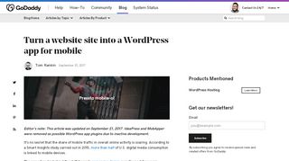 
                            9. Turn a website site into a WordPress app for mobile - GoDaddy Blog