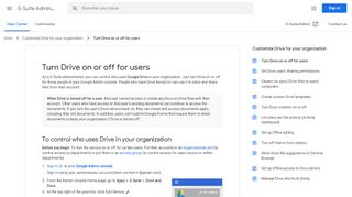 
                            10. Turn Drive on or off for users - G Suite Admin Help - Google Support