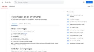 
                            3. Turn images on or off in Gmail - Computer - Gmail Help - Google Support