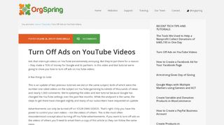 
                            12. Turn Off Ads on YouTube Videos - OrgSpring