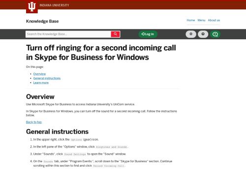 
                            13. Turn off ringing for a second incoming call in Skype for Business for ...