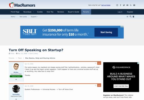 
                            4. Turn Off Speaking on Startup? | MacRumors Forums