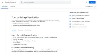 
                            1. Turn on 2-Step Verification - Android - Google Account Help