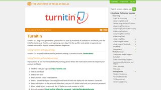 
                            6. Turnitin - The University of Texas at Dallas