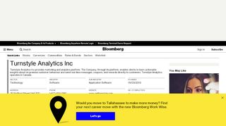 
                            12. Turnstyle Analytics Inc: Private Company Information - Bloomberg