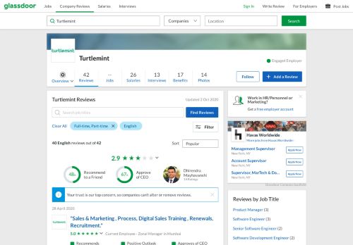 
                            5. Turtlemint Reviews | Glassdoor.co.in