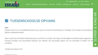 
                            12. Tussenschoolse opvang | Inschrijven | Kinderopvang Eskadee