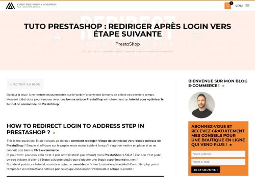 
                            11. Tuto PrestaShop : Rediriger après login vers étape suivante ...