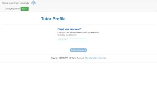 
                            7. Tutor Profile - Allama Iqbal Open University