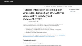 
                            10. Tutorial: Azure Active Directory-Integration mit CylancePROTECT ...