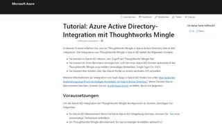 
                            8. Tutorial: Azure Active Directory-Integration mit Thoughtworks Mingle ...
