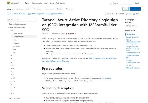 
                            11. Tutorial: Azure Active Directory integration with 123ContactForm ...