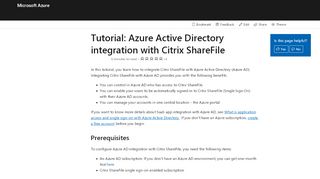 
                            13. Tutorial: Azure Active Directory integration with Citrix ShareFile ...