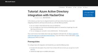 
                            10. Tutorial: Azure Active Directory integration with HackerOne  ...