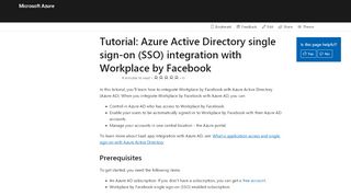 
                            12. Tutorial: Azure Active Directory integration with Workplace by Facebook