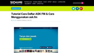 
                            5. Tutorial Cara Daftar ASK FM & Cara Menggunakan ask.fm - Sidomi