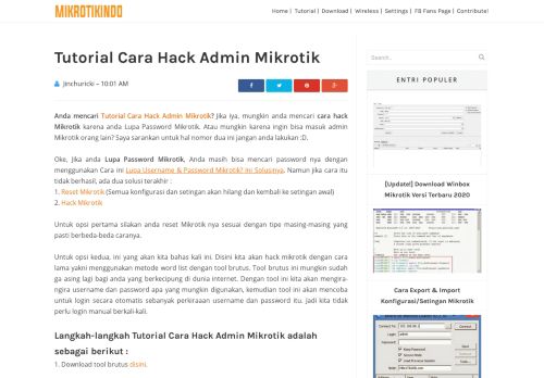 
                            4. Tutorial Cara Hack Admin Mikrotik - Kumpulan Tutorial Mikrotik ...