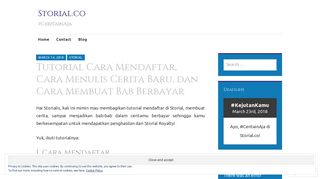 
                            5. Tutorial Cara Mendaftar, Cara Menulis Cerita Baru, dan ... - Storial.co