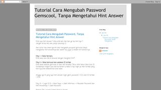 
                            8. Tutorial Cara Mengubah Password Gemscool, Tanpa Mengetahui Hint ...