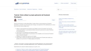 
                            11. Tutorial: Cómo utilizar tu propia aplicación de Facebook Developers ...