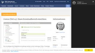 
                            7. Tutorial Contao (Teil 24): Einen Downloadbereich einrichten