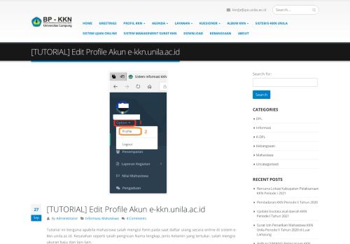 
                            9. [TUTORIAL] Edit Profile Akun e-kkn.unila.ac.id – BP-KKN UNILA
