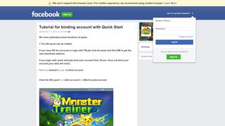 
                            3. Tutorial for binding account with Quick Start | Facebook