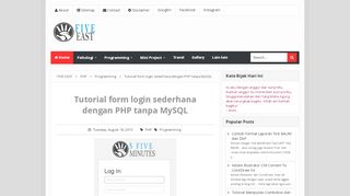 
                            13. Tutorial form login sederhana dengan PHP tanpa MySQL - FIVE EAST