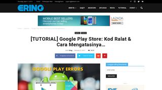 
                            10. [TUTORIAL] Google Play Store: Kod Ralat & Cara ...