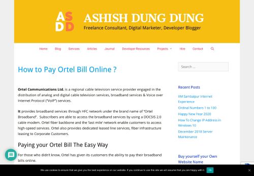 
                            3. Tutorial: How to Pay your Ortel Bill Online - By Ashish Dung Dung