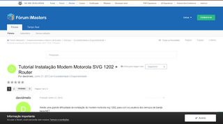 
                            1. Tutorial Instalação Modem Motorola SVG 1202 + Router ...