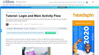 
                            8. Tutorial: Login and Main Activity Flow - DZone Mobile