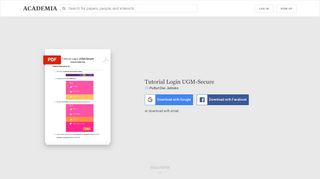 
                            4. Tutorial Login UGM-Secure | Puthut Dwi Jatmiko - Academia.edu