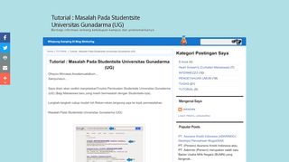 
                            8. Tutorial : Masalah Pada Studentsite Universitas Gunadarma (UG)