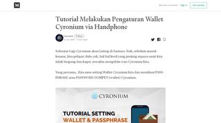 
                            4. Tutorial Melakukan Pengaturan Wallet Cyronium via Handphone