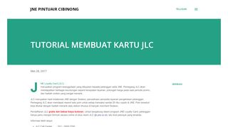 
                            8. TUTORIAL MEMBUAT KARTU JLC - jne pintuair cibinong