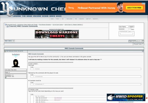 
                            2. [Tutorial] MW2 Console Commands - UnKnoWnCheaTs