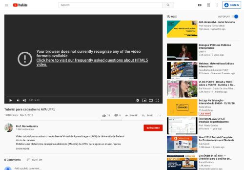 
                            5. Tutorial para cadastro no AVA UFRJ - YouTube
