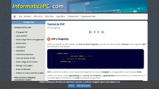 
                            13. Tutorial PHP : PHP y PostgreSQL - InformaticaPC