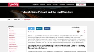 
                            8. Tutorial: Using PySpark and the MapR Sandbox | MapR