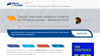 
                            4. Tutorial: Veja como configurar a internet da TIM passo a passo - 2018